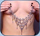 Crystalweave nipple jewelry shown in aluminum w/sapphire blue beads