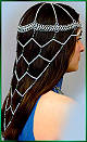 Mid-length Amira headdress, back shown w/black beads