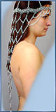 Waist-length Amira headdress shown w/clear beads