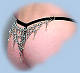 Crystalweave chain mail g-string back drape shown w/clear AB beads