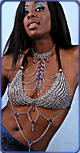 Ice-Flame halter bikini top in blue-ice w/matching arm bands