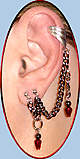 ShadowPoint slave earring double-pierced w/cuff