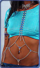Ice-Flame body chain in blue-ice w/matching arm bands