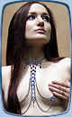 Ice-Flame necklace nipple chain in blue-ice