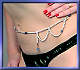 Amira Firebead bellychain w/sapphire blue beads