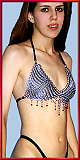 Amira chainmail bikini top shown w/Amira handflower and Amira G-string