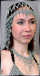 Amira Chainmail Necklace in aluminum w/clear AB shown w/a Crystalweave Bikini Top & Headdress