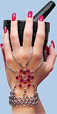 Amira handflower shown w/ruby red