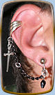Blade earcuff earring for entirely non-pierced ear