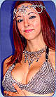 Chainmail bikini top shown w/Crystal coronet, Shadowpoint body chains, & Colorful handpiece 