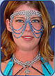 Crystal Facemask w/blue chain & black Austrian crystal shown w/Raven Chain Top & Wayfarer jewelry