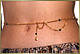 Crystal belly chain shown in gold-tone chain w/black Austrian crystal