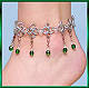 Crystalweave Faerie anklet shown w/emerald green beads