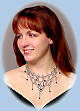 Crystalweave necklace shown in alumium w/jet black beads