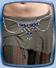 Ice-Flame belly chain shown in blue-ice
