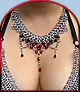 Ice-Flame dancer necklace in dark-fire & Chainmail bikini top