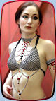 Ice-Flame halter bikini top w/matching waist chain & armband