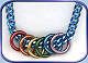 Mini-rings pride necklace w/blue chain