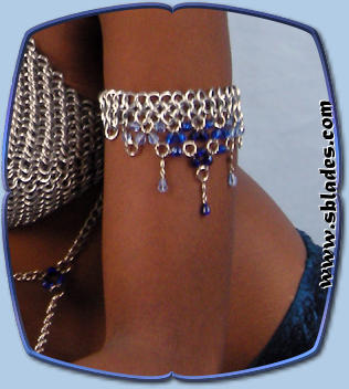 Ice-Flame dancer arm band in blue-ice